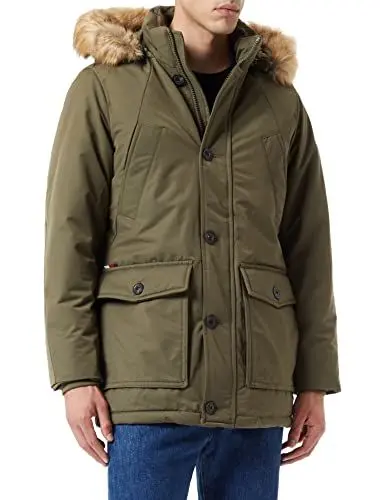 Produktbild: Tommy Hilfiger Herren Winterjacke Rockie Down Parka mit Daunen, Grün (Army Green), M