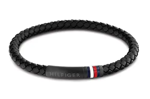 Produktbild: Tommy Hilfiger Jewelry Armband für Herren mit Schwarzem Geflochtenem Leder in Doppelschlaufe - 2790224