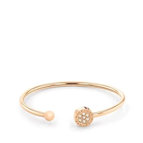 Produktbild: Tommy Hilfiger Jewelry Offenes Bangles Armband für Damen aus Edelstahl mit Kristallen - Erhältlich aus Gold, Nelkengold oder Silber