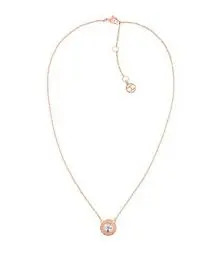 Produktbild: Tommy Hilfiger Jewelry Halskette mit Anhänger für Damen aus Edelstahl verziert mit einem Kristall - Erhältlich aus Rotgold oder Silber