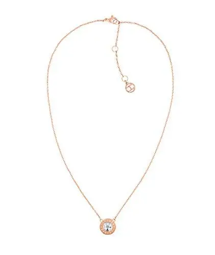 Produktbild: Tommy Hilfiger Jewelry Halskette mit Anhänger für Damen aus Edelstahl verziert mit einem Kristall - Erhältlich aus Rotgold oder Silber