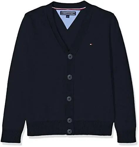 Produktbild: Tommy Hilfiger Jungen Boys Basic V-Neck Cardigan Pullover, per Pack Blau (Sky Captain 420), One Size (Herstellergröße: 74)