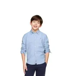 Produktbild: Tommy Hilfiger Jungen Hemd Stretch Oxford Stretch, Blau (Calm Blue), 8 Jahre