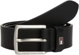 Produktbild: Tommy Hilfiger Kinder Unisex Gürtel Kids Leather Belt mit Flagge aus Leder, Schwarz (Black), S-M