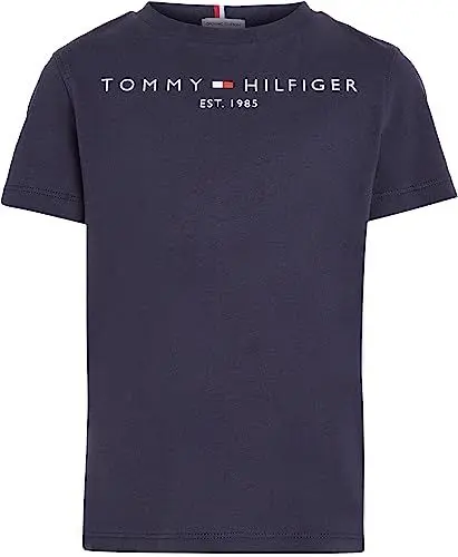 Produktbild: Tommy Hilfiger Kinder Unisex T-Shirt Kurzarm Essential Tee Rundhalsausschnitt, Blau (Twilight Navy), 12 Jahre