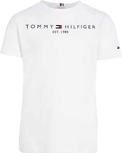 Produktbild: Tommy Hilfiger Kinder Unisex T-Shirt Kurzarm Essential Tee Rundhalsausschnitt, Weiß (White), 5 Jahre