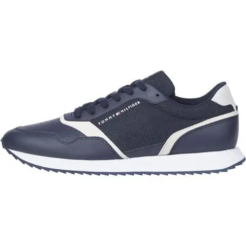 Produktbild: Tommy Hilfiger Herren Runner Sneaker Seasonal Mix Low Top, Blau (Desert Sky), 43