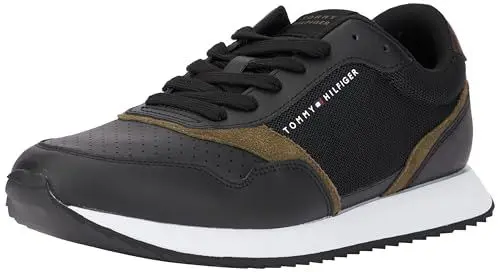 Produktbild: Tommy Hilfiger Herren Runner Sneaker Seasonal Mix Low Top, Schwarz (Black), 44