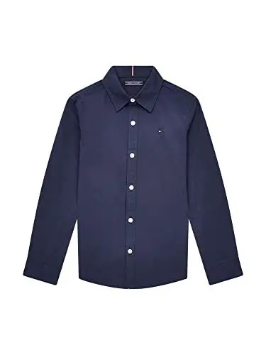 Produktbild: Tommy Hilfiger SOLID STRETCH POPLIN SHIRT L/S Freizeithemden Jungen, Blau (Twilight Navy), 8 jahre