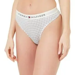 Produktbild: Tommy Hilfiger Thong Print Stringtangas Damen, Weiß (Ctb Grid Check Ivory), L