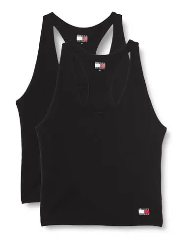 Produktbild: Tommy Jeans Damen 2er Pack Tops 2P Tank (Ext Sizes) mit Stretch, Schwarz (Black / Black), XL