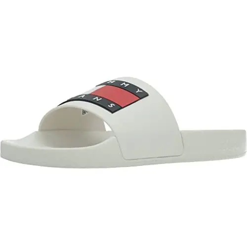 Produktbild: Tommy Jeans Damen Badeschuhe Flag Pool Slide Badelatschen, Weiß (Ecru), 41