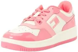 Produktbild: Tommy Jeans Damen Cupsole Sneaker Tjw Retro Basket Patent Ltr Schuhe, Rosa (Pink Alert), 38 EU