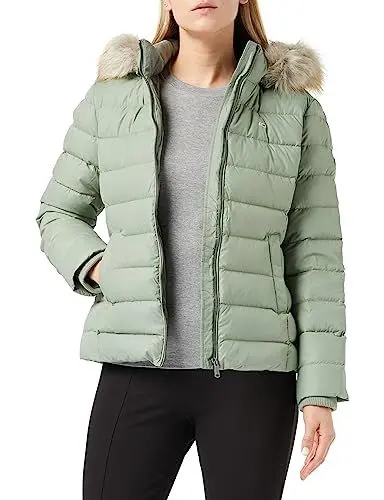 Produktbild: Tommy Jeans Damen Daunenjacke Basic Winter, Grün (Dusty Sage), S