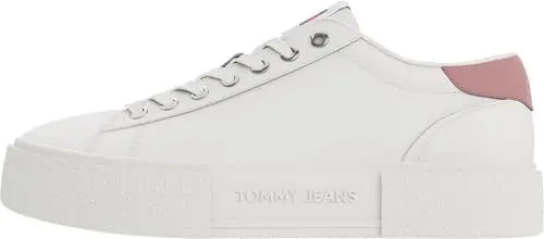 Produktbild: Tommy Jeans Damen Flatform Sneaker aus Leder, Weiß (Ivory), 38