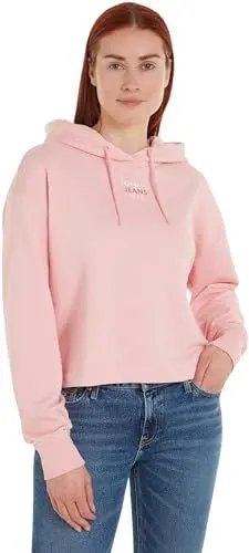 Produktbild: Tommy Jeans Damen Hoodie Essential Logo mit Kapuze, Rosa (Ballet Pink), XL