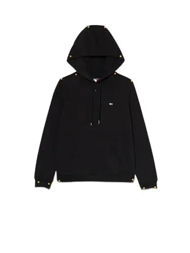 Produktbild: Tommy Jeans Damen Hoodie Flag Regular Fit, Schwarz (Black), XS