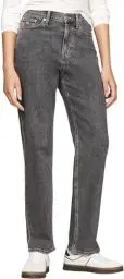 Produktbild: Tommy Jeans Damen Jeans Hose Izzie Slim Fit Straight High Waist, Schwarz (Denim Black), 30W/30L