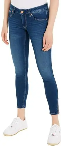 Produktbild: Tommy Jeans Damen Jeans Scarlett Lw Skn Ank Zip Ah1239 Skinny Fit, Blau (Denim Medium), 27W / 32L