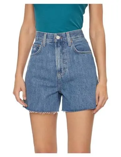 Produktbild: Tommy Jeans Damen Jeans Shorts Mom Short Stretch, Blau (Denim Medium), 25W