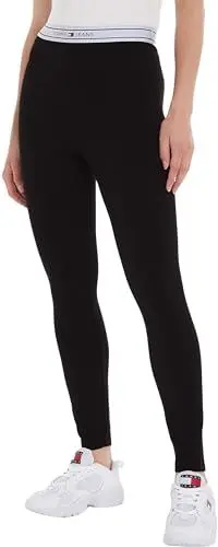 Produktbild: Tommy Jeans Damen Jogginghose Logo Taping Legging Sweatpants, Schwarz (Black), XL