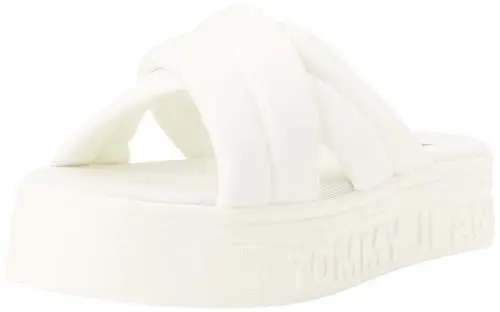 Produktbild: Tommy Jeans Damen Sandalen Lettering Flatform Sandal Sommer, Weiß (Ecru), 41