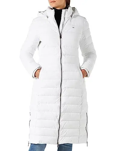 Produktbild: Tommy Jeans Damen TJW Basic Hooded Coat DW0DW14385 Gepolsterte Mäntel, Weiß, XS