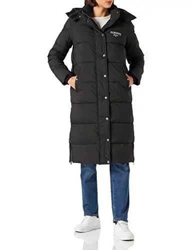 Produktbild: Tommy Jeans Damen Tjw Graphic Longline Puffer DW0DW14310 Gepolsterte Mäntel, Schwarz, XS