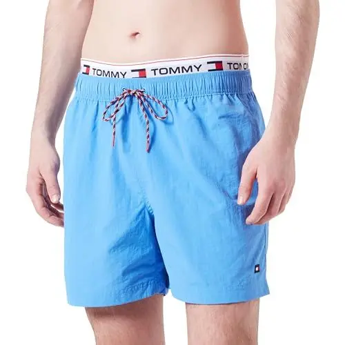 Produktbild: Tommy Jeans Herren Badehose Medium Drawstring Mittellang, Blau (Blue Spell), S