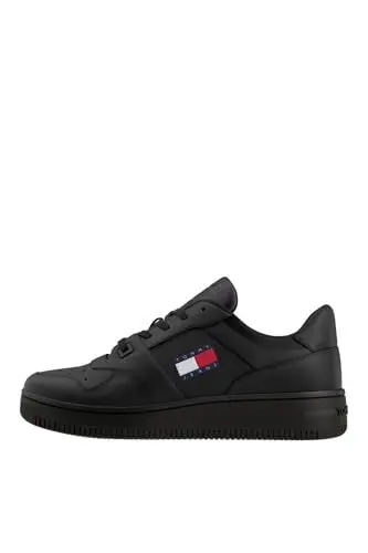 Produktbild: Tommy Jeans Herren Cupsole Sneaker Retro Basket Schuhe, Schwarz (Black), 46