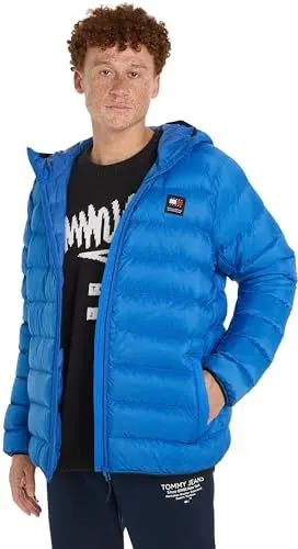 Produktbild: Tommy Jeans Herren Daunenjacke Hooded Light Down Jacket Winter, Blau (Meridian Blue), M