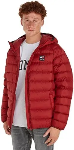 Produktbild: Tommy Jeans Herren Daunenjacke Hooded Light Down Jacket Winter, Rot (Magma Red), S