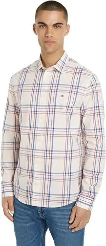 Produktbild: Tommy Jeans Herren Hemd Freizeithemd, Mehrfarbig (Ancient White Check), S