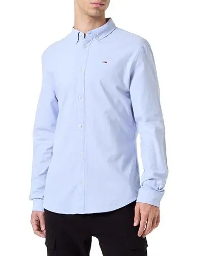 Produktbild: Tommy Jeans Herren Hemd TJM Slim Langarm, Blau (Moderate Blue), XXS