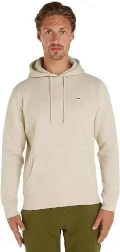 Produktbild: Tommy Jeans Herren Hoodie Tjm Regular Fleece Hoodie mit Kapuze, Elfenbein (Newsprint), S