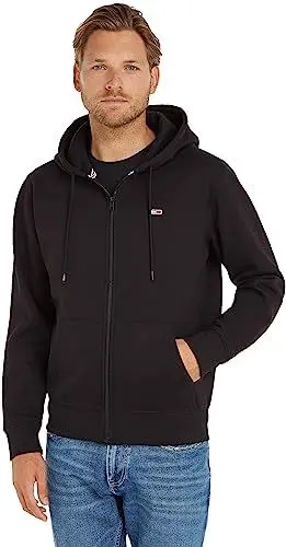 Produktbild: Tommy Jeans Herren Hoodie mit Reißverschluss TJM Regular Zipper, Schwarz (Black), M