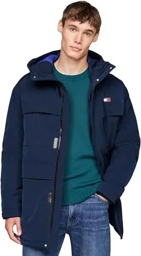 Produktbild: Tommy Jeans Herren Parka Tech Canvas mit Kapuze, Blau (Dark Night Navy), M