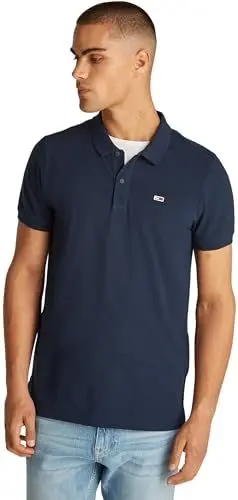 Produktbild: Tommy Jeans Herren Poloshirt Kurzarm Slim Fit, Blau (Dark Night Navy), 5XL