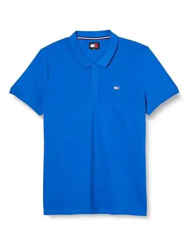 Produktbild: Tommy Jeans Herren Poloshirt Kurzarm Slim Fit, Blau (Persian Blue), XXXL