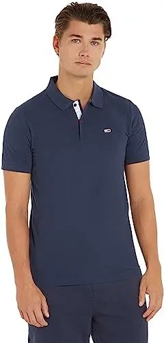 Produktbild: Tommy Jeans Herren Poloshirt Kurzarm TJM Slim Slim Fit, Blau (Twilight Navy), L