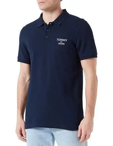 Produktbild: Tommy Jeans Herren Poloshirt Kurzarm Tjm Slim Corp Polo Regular Fit, Blau (Dark Night Navy), L
