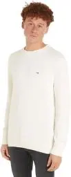 Produktbild: Tommy Jeans Herren Pullover Slim Fit Crew Neck Sweater Strickpullover, Beige (Ancient White), M