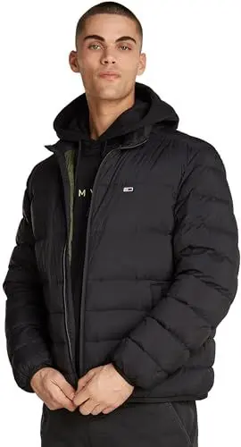 Produktbild: Tommy Jeans Herren Steppjacke Packable Down Jacket mit Reißverschluss, Schwarz (Black), M