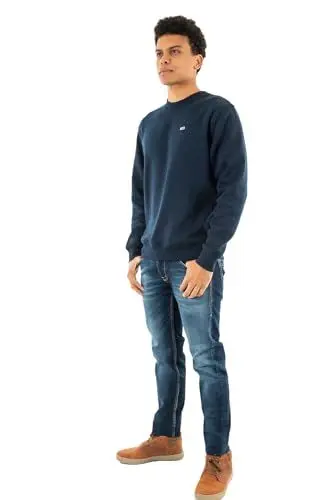 Produktbild: Tommy Jeans Herren Sweatshirt Regular Fit Flag Fleece Rundhalsausschnitt, Blau (Dark Night Navy), S