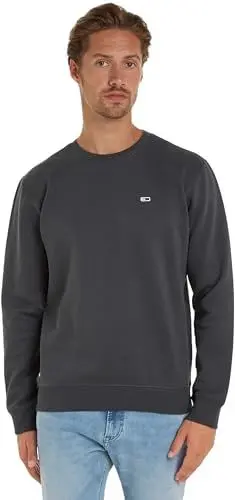 Produktbild: Tommy Jeans Herren Sweatshirt Tjm Regular Fleece C Neck ohne Kapuze, Grau (New Charcoal), S