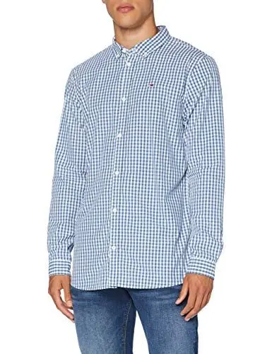 Produktbild: Tommy Jeans Herren TJM Poplin Gingham Shirt Hemd, Audacious Blue Check, S