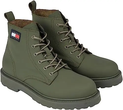 Produktbild: Tommy Jeans Herren TJM RUBERIZED LACE UP Boot EM0EM01276 Mittelhohe Stiefel, Grün, 46 EU