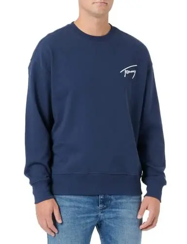 Produktbild: Tommy Jeans Herren TJM Tommy Signature Crew DM0DM15206 Sweatshirts, Blau, L