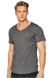 Produktbild: Tommy Jeans Herren T-Shirt Kurzarm Jaspe V-Neck V-Ausschnitt, Grau (New Charcoal), M
