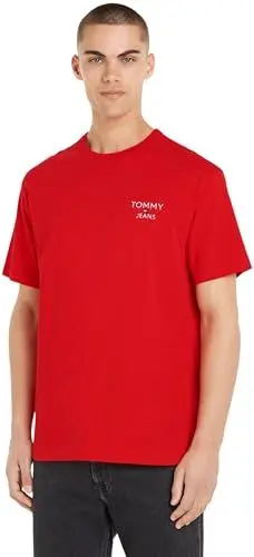Produktbild: Tommy Jeans Herren T-Shirt Kurzarm Rundhalsausschnitt, Rot (Deep Crimson), XS